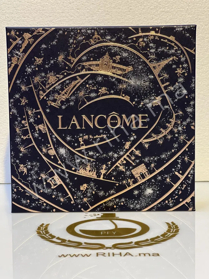 Coffret Lancôme Idôle 100ml posé sur fond doré élégant — vue 2
