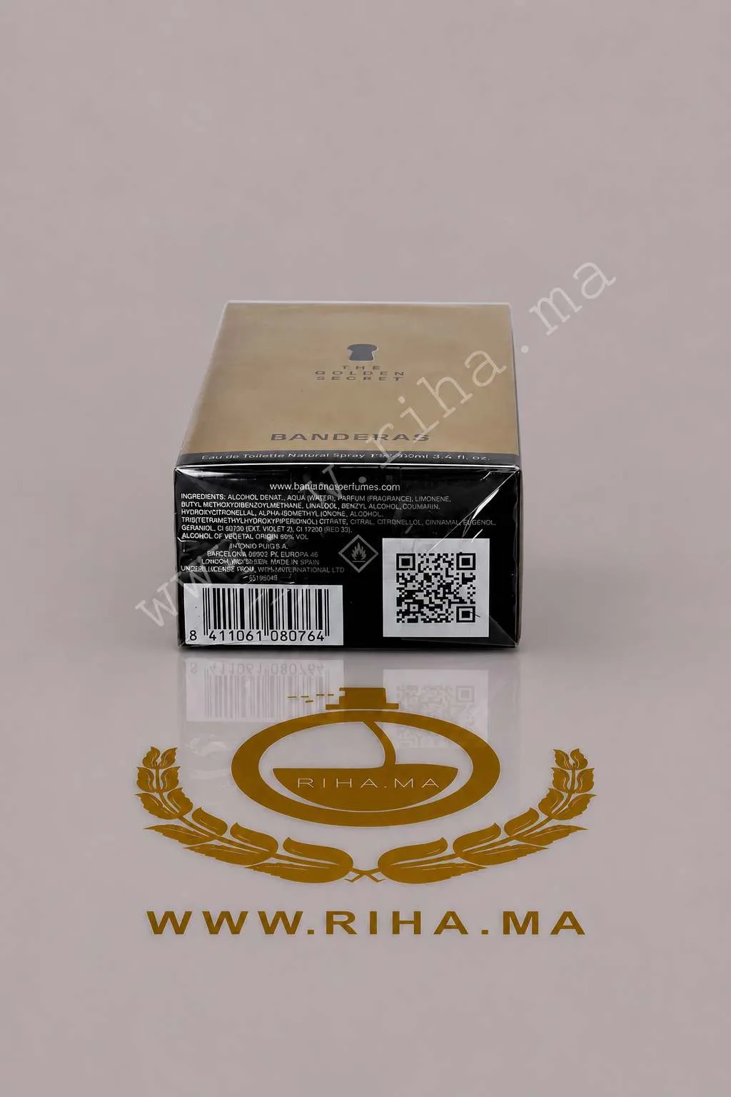 Antonio Banderas - The Golden Secret pour homme — photo 3 Flacon doré du parfum Antonio Banderas The Golden Secret pour homme — vue 3