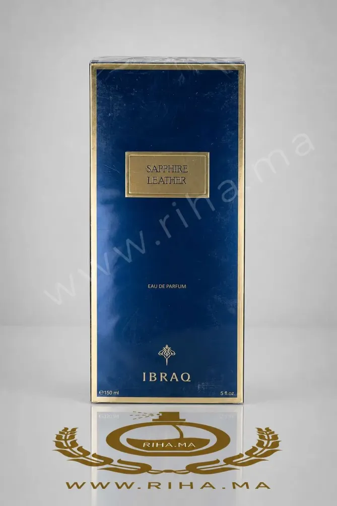 Sapphire Leather Ibraheem AlQurashi Eau de Parum Pour Homme Flacon de Sapphire Leather Ibraheem AlQurashi parfum cuir pour homme