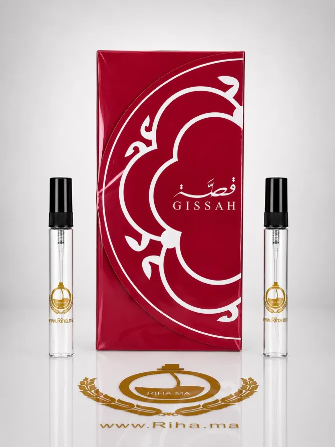 Decantage Gissah قصة One & Only Eau de Parfum Authentic Flacon de décantage Gissah One Only sur fond noir