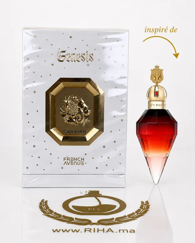 French Avenue Genesis Capricorn Eau de Parfum 90ml Flacon de French Avenue Genesis Capricorn parfum oriental sur fond sombre