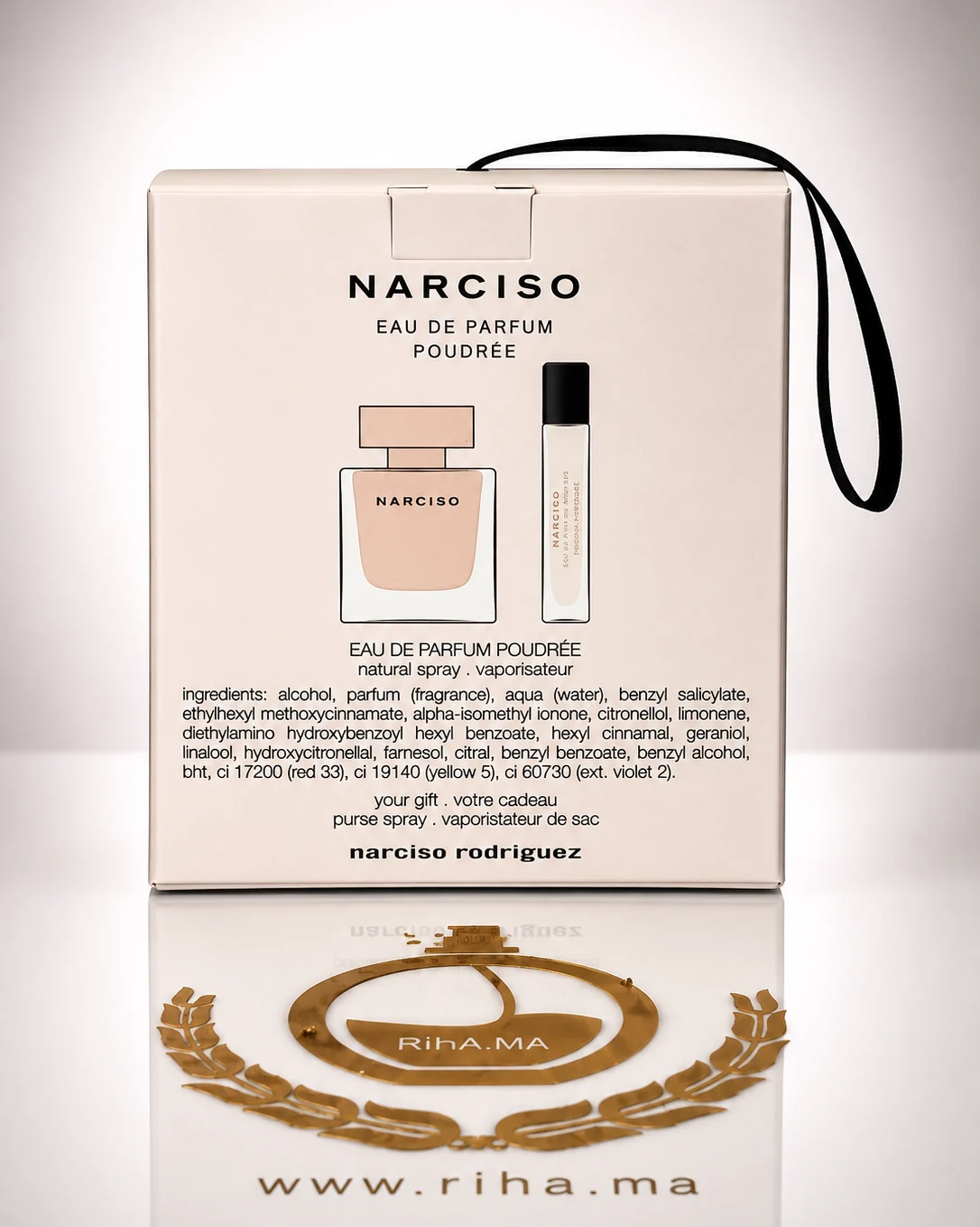 Narciso Rodriguez Eau De Parfum Poudrée 90ml Et 10ml Coffre Cadeau Pour Femme — photo 2 Coffret Narciso Rodriguez Eau de Parfum Poudrée 90ml et 10ml — vue 2