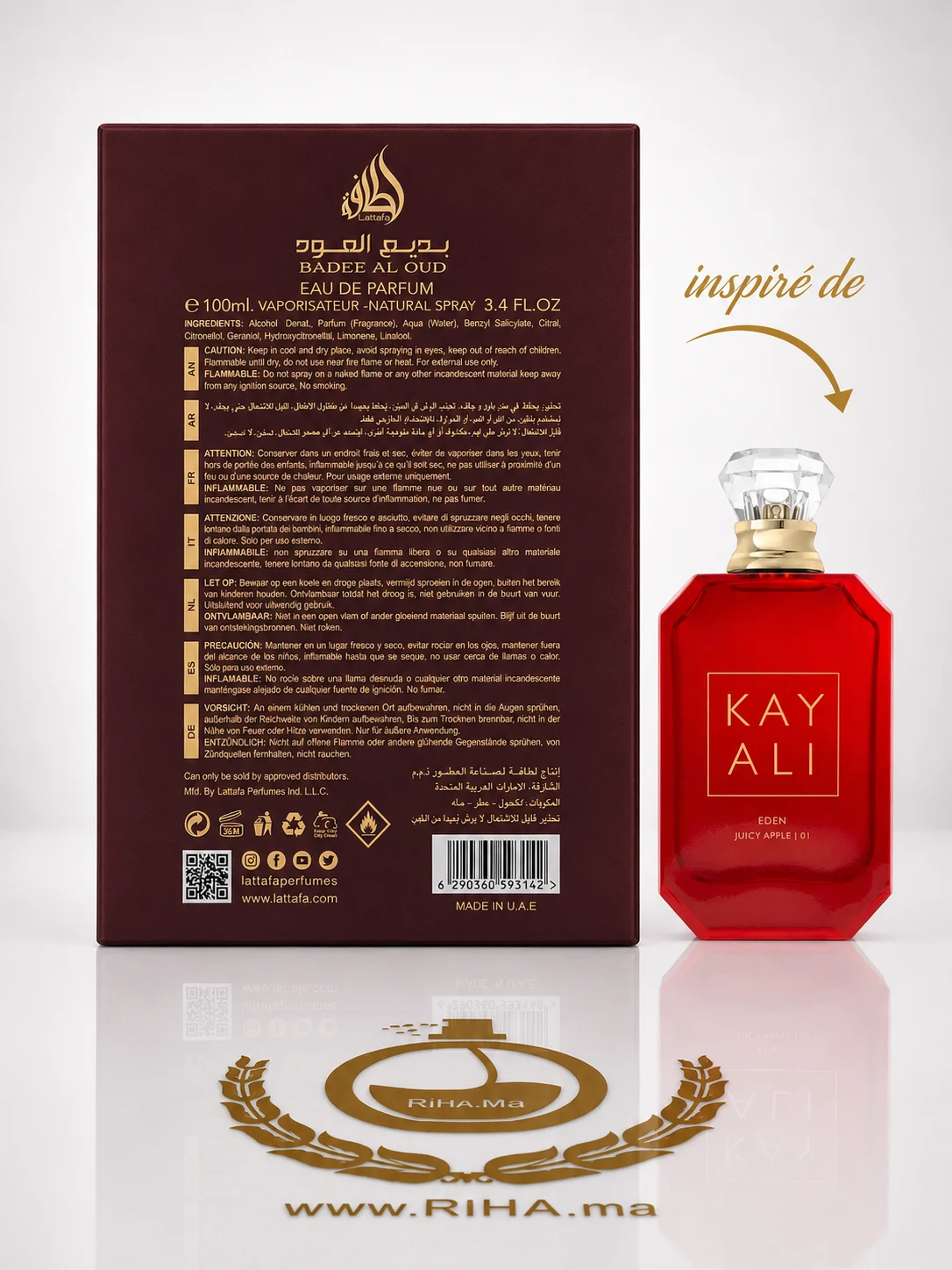 Bade'e Al Oud Sublime Lattafa Parfumes Eau De Parfum 100ml — photo 2 Bade'e Al Oud Sublime Lattafa Parfumes Eau De Parfum 100ml — parfum de luxe au Maroc — vue 2