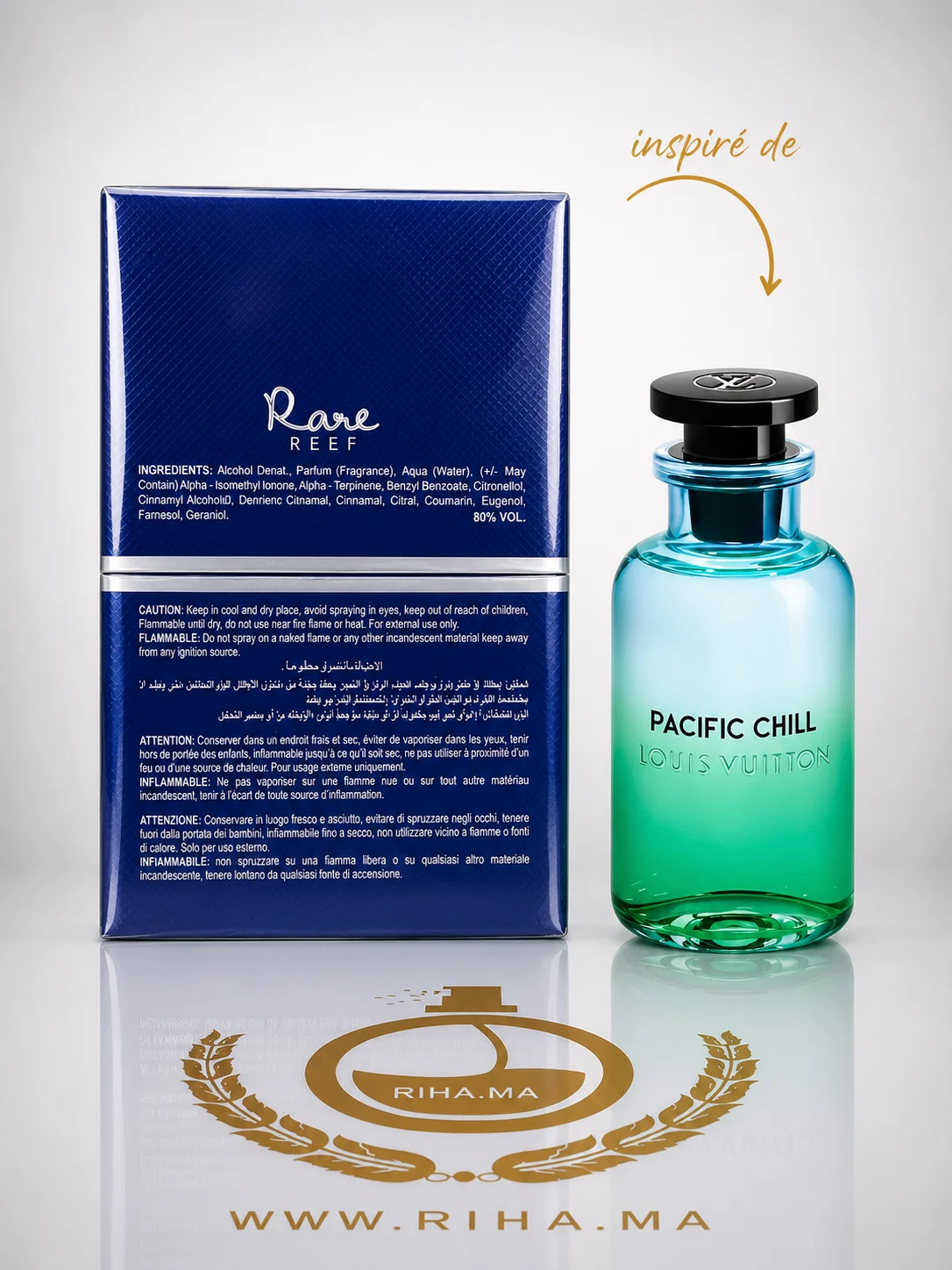 Afnan Rare Reef Extrait de Parfum 100ml — photo 2 Afnan Rare Reef Extrait de Parfum 100ml — parfum de luxe au Maroc — vue 2
