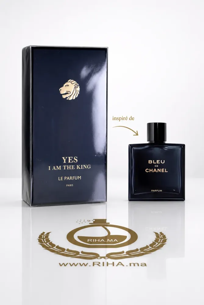 yes i am the king le parfum 100ml -geparlys Flacon de parfum Yes I Am The King posé sur fond sombre