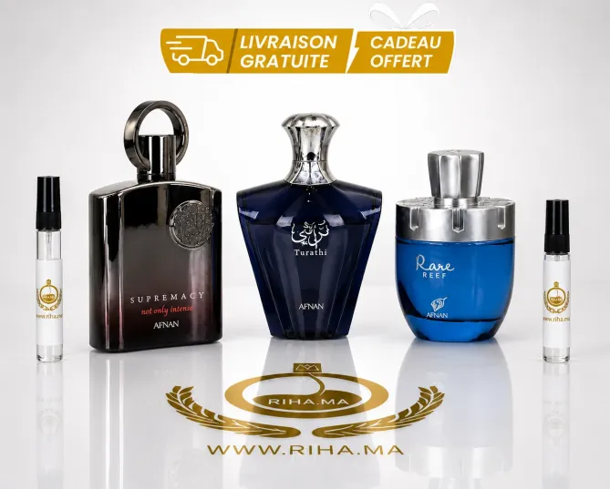 Pack Décantage Afnan Homme – Turathi Blue + Rare Carbon + Supremacy Not Only Intense 5ml 10ml Authentic pack decantage afnan — Pack décantage Afnan homme avec trois flacons de parfum