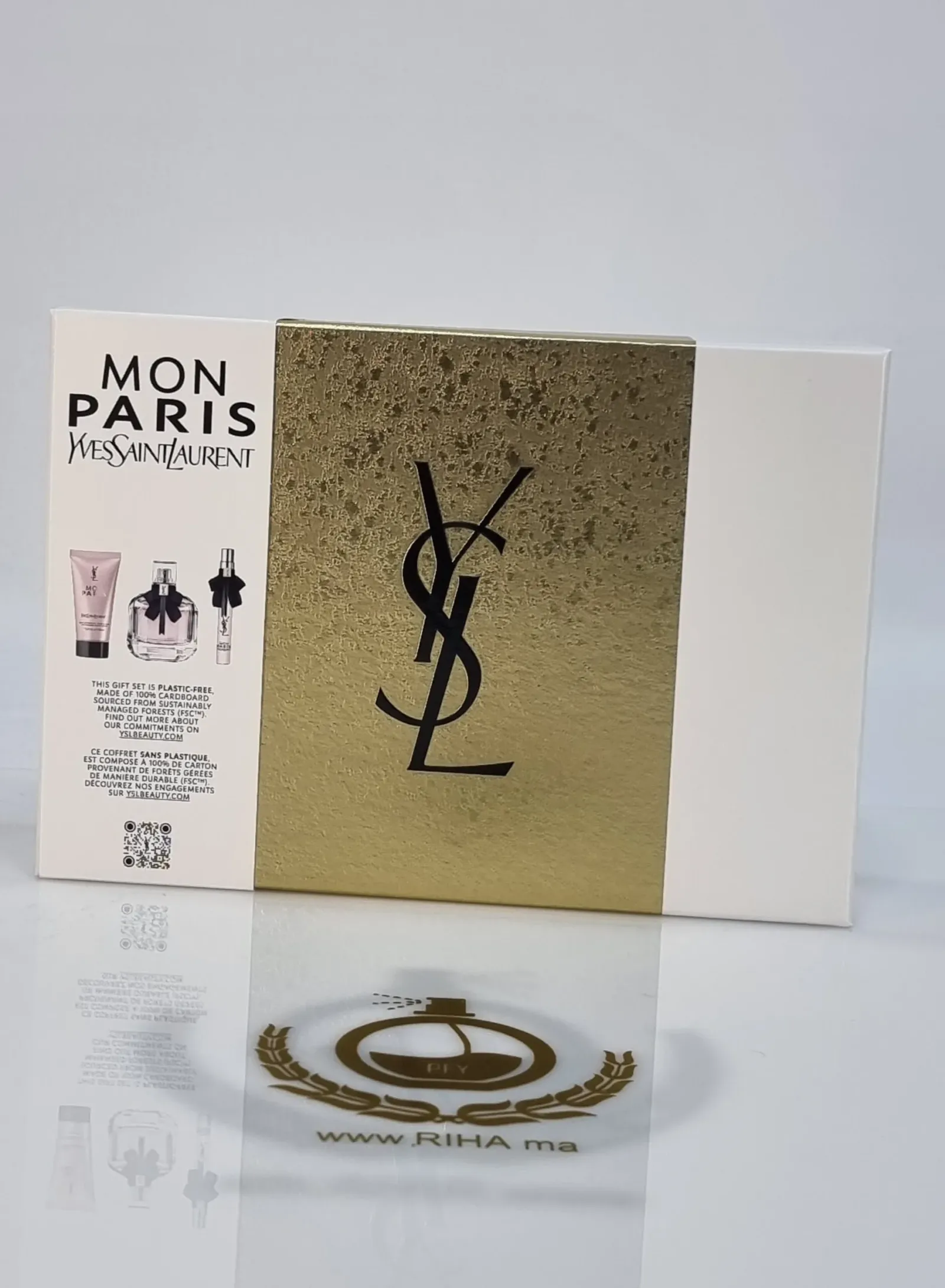 mon paris pack parfum Coffret Cadeau Mon Paris Yves Saint Laurent pour femme Le Parfum- 90mL Miniature-10mL et le lait pour corps- 50mL| Yves Saint Laurent - parfum Maroc