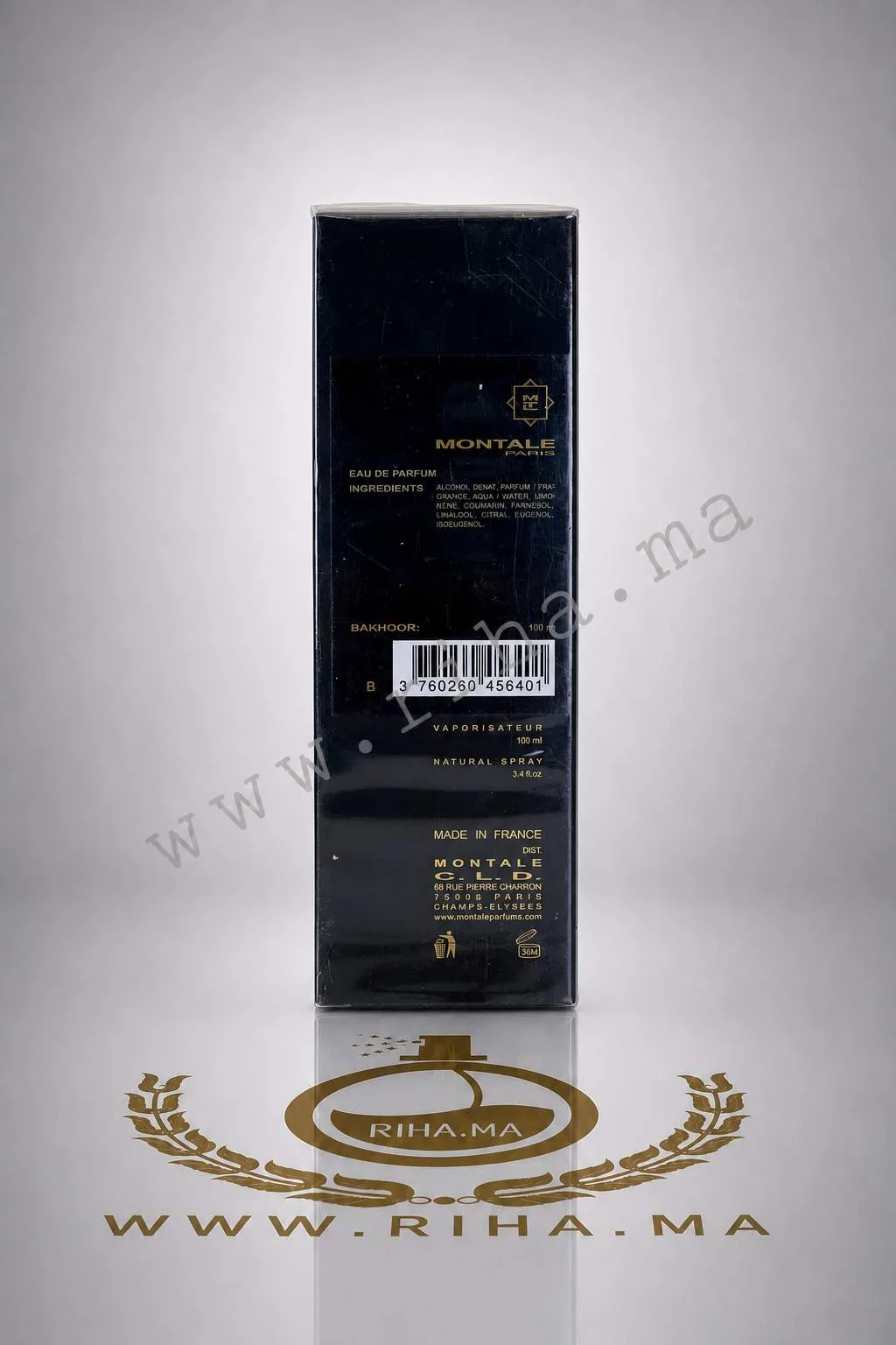 Bakhoor Montale Eau de Parfum 100ml — photo 2 Flacon de parfum bakhoor montale avec fumée d'encens — vue 2