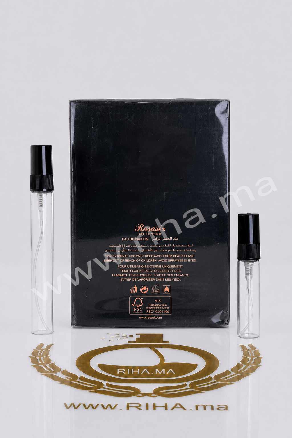 Decantage Hawas Black Rasasi Eau de Parfum Pour Homme Authentic — photo 2 decantage hawas black rasasi — Flacon de décantage hawas black rasasi avec vaporisateur — vue 2