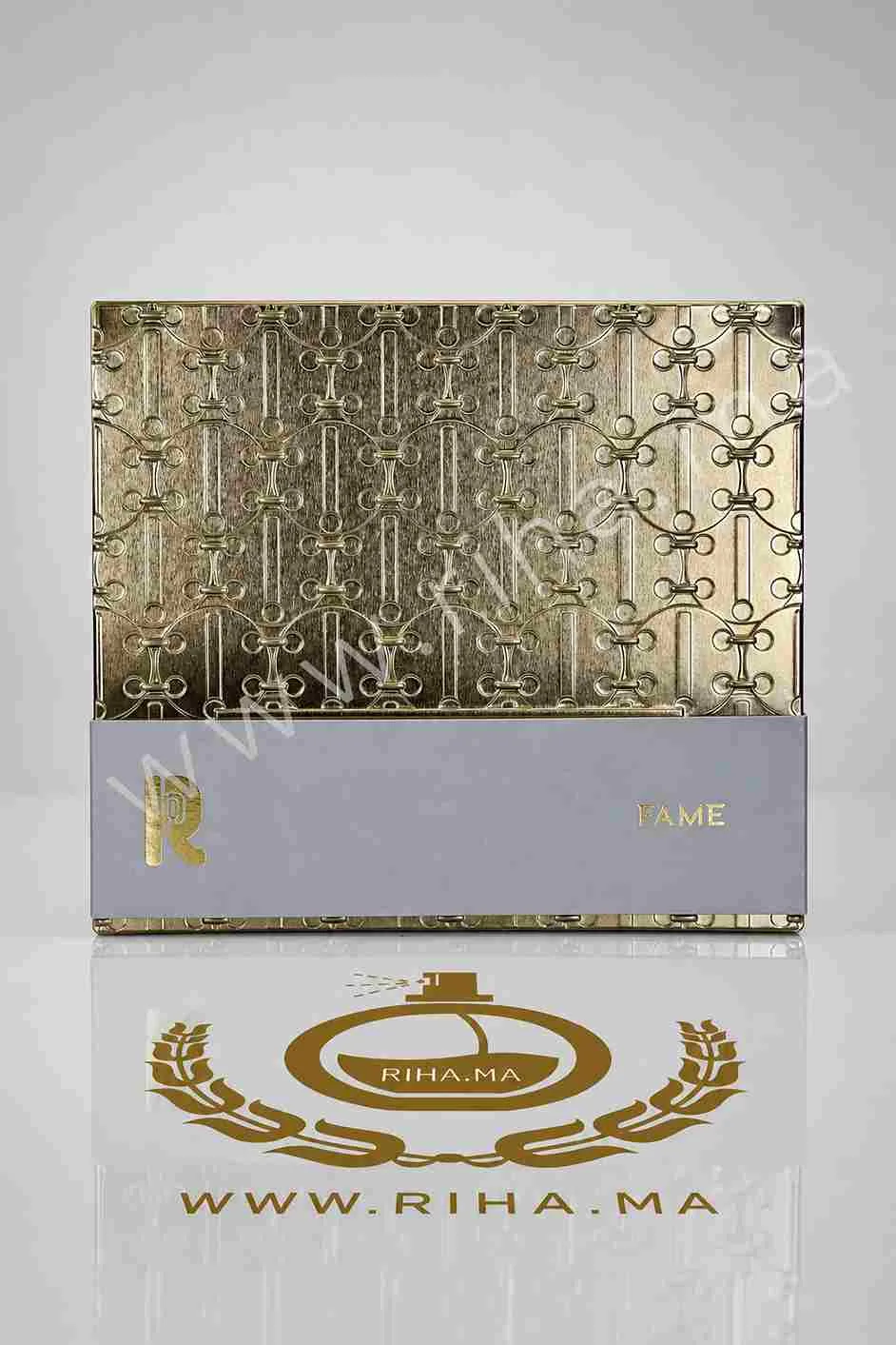 Coffret Fame Paco Rabanne eau de parfum pour femme — photo 2 Coffret Fame Paco Rabanne eau de parfum pour femme sur fond doré — vue 2