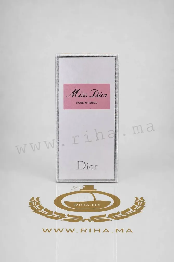 Miss Dior Rose N'Roses Dior pour femme miss dior rose nroses dior — Flacon de parfum Miss Dior Rose N'Roses Dior sur fond rosé