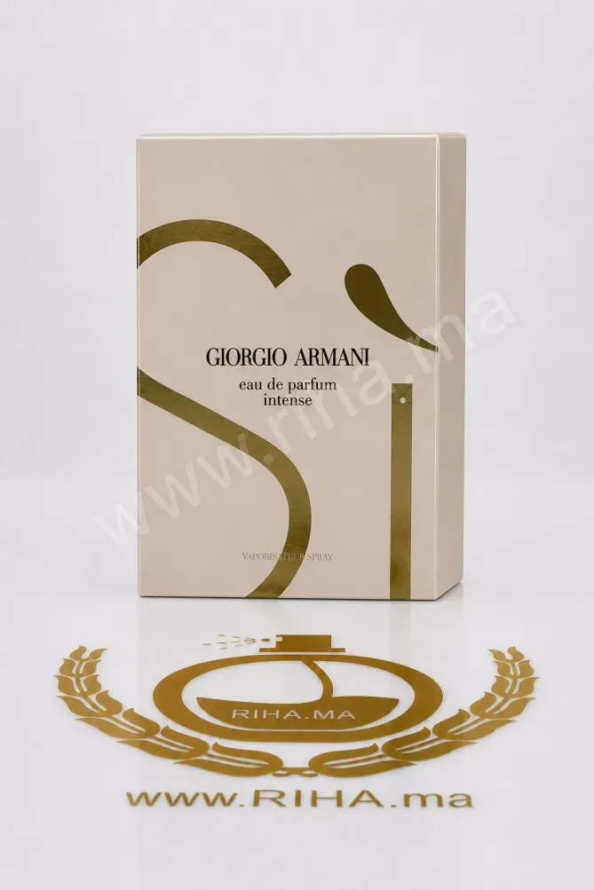 Échantillon Sì Intense Giorgio Armani Eau de Parfum Pour Femme echantillon si intense giorgio armani — Flacon échantillon Sì Intense Giorgio Armani sur fond élégant