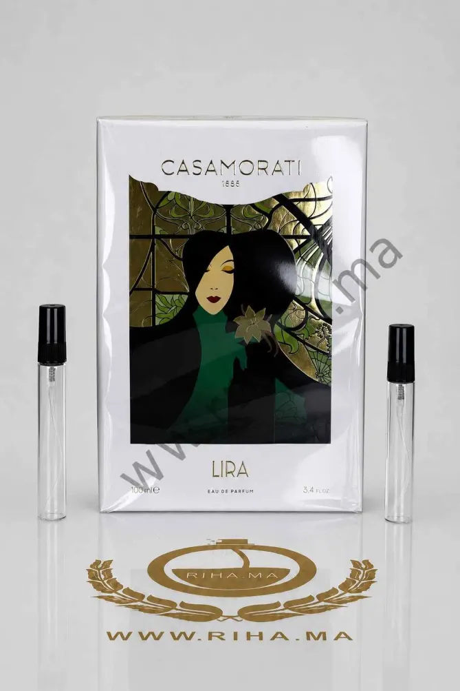 Decantage Lira Eau De Parfum Xerjoff pour femme decantage lira — Flacon décantage Lira Xerjoff EDP posé sur fond blanc