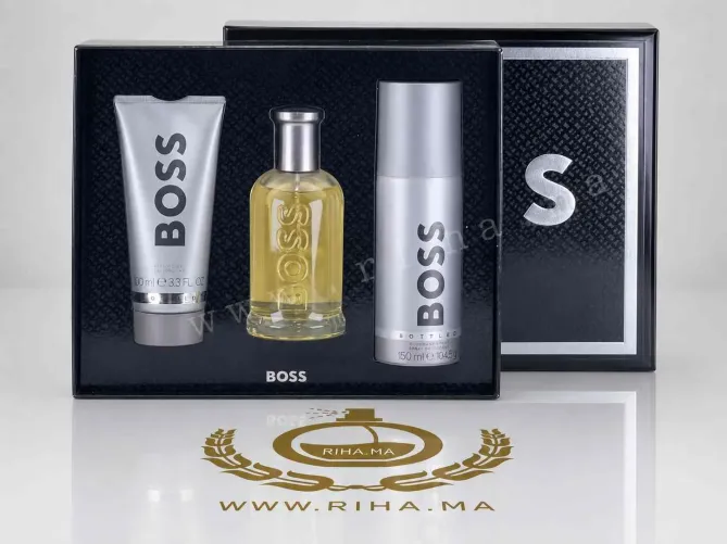 Coffret Boss Bottled Hugo Eau De Toillet Boss Pour Homme Coffret Boss Bottled Hugo Boss pour homme sur fond élégant