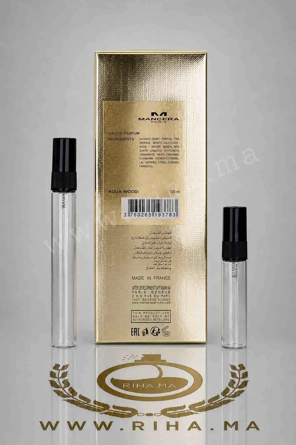 Decantage Aqua Wood Mancera Eau De Parfum Pour Homme — photo 2 decantage aqua wood mancera — Flacon de décantage aqua wood mancera eau de parfum homme — vue 2