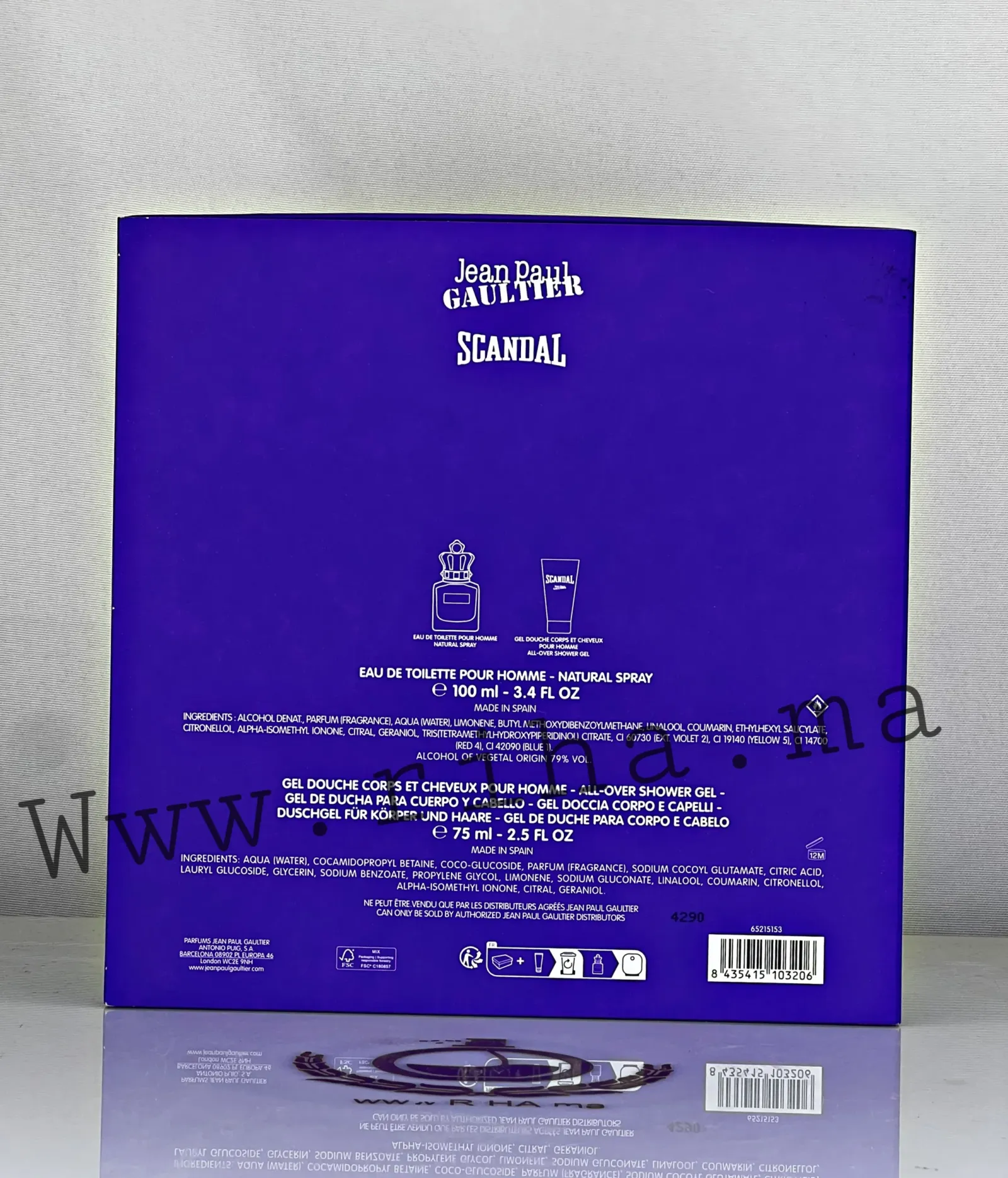 Coffret Scandal Jean Paul Gaultier Eau De Toillete Pour Homme 50ML - 100ML Authentic — photo 3 Coffret Scandal Jean Paul Gaultier eau de toilette pour homme flacon design — vue 3