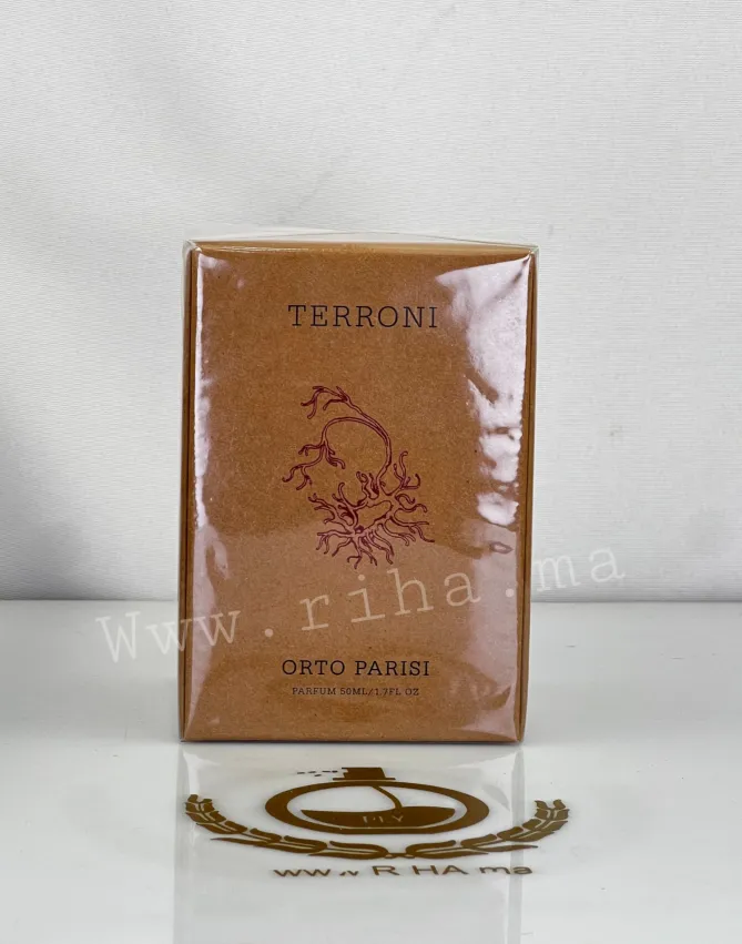 Flacon de parfum Terroni Orto Parisi 50ml sur fond sombre élégant