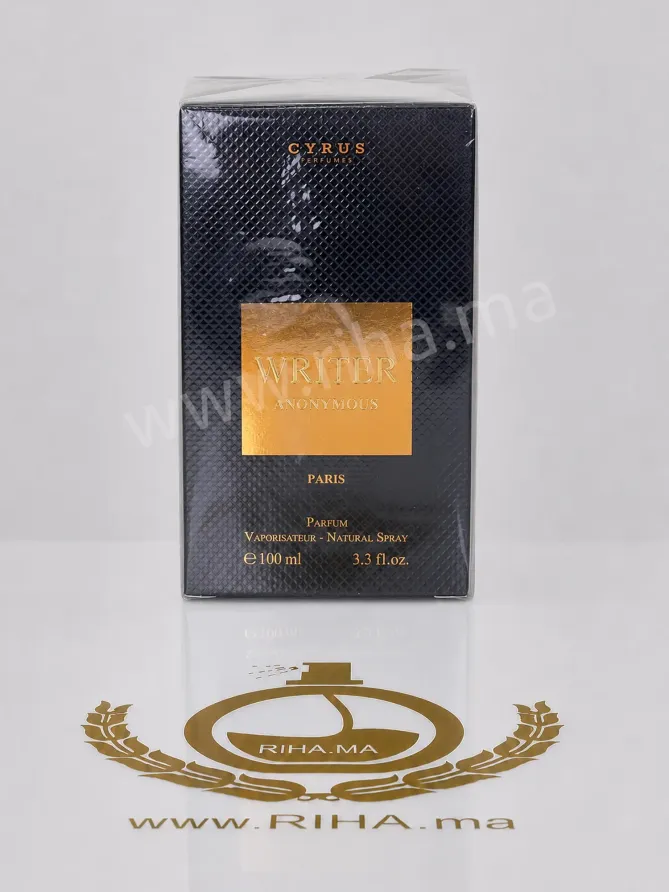 Writer Anonymous Cyrus Parfum Homme 100ml Flacon de Writer Anonymous Cyrus parfum homme 100ml sur fond sombre