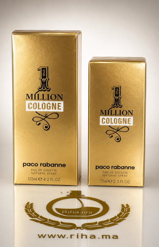 1 Millon Cologne Paco Rabannae pour Homme Eau De Toilette 125ml_ 75ml Flacon de 1 millon cologne pour homme sur fond doré