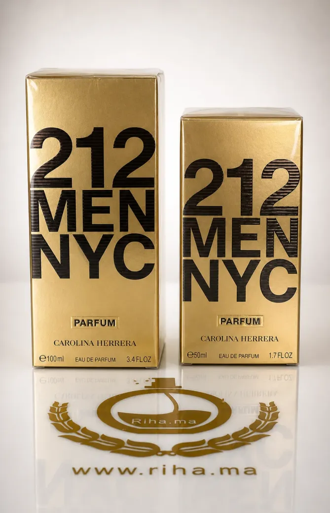 212 Men Nyc Le Parfum De Carolina Herrera 2026 50ml _100ml Flacon de parfum 212 men nyc sur fond sombre urbain