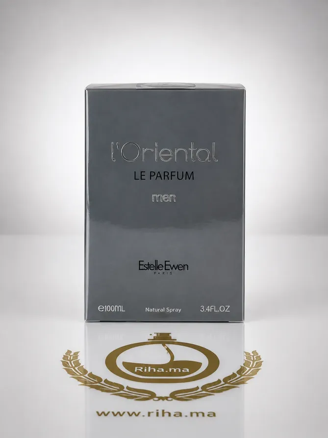 L’Oriental Le Parfum Men - Estelle Ewen Flacon de parfum loriental Le Parfum Men sur fond élégant