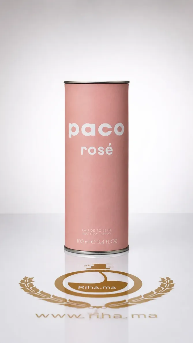 Paco Rosé Eau De Toilette Pour Femme 100ml Flacon de parfum paco rosé pour femme sur fond rose élégant