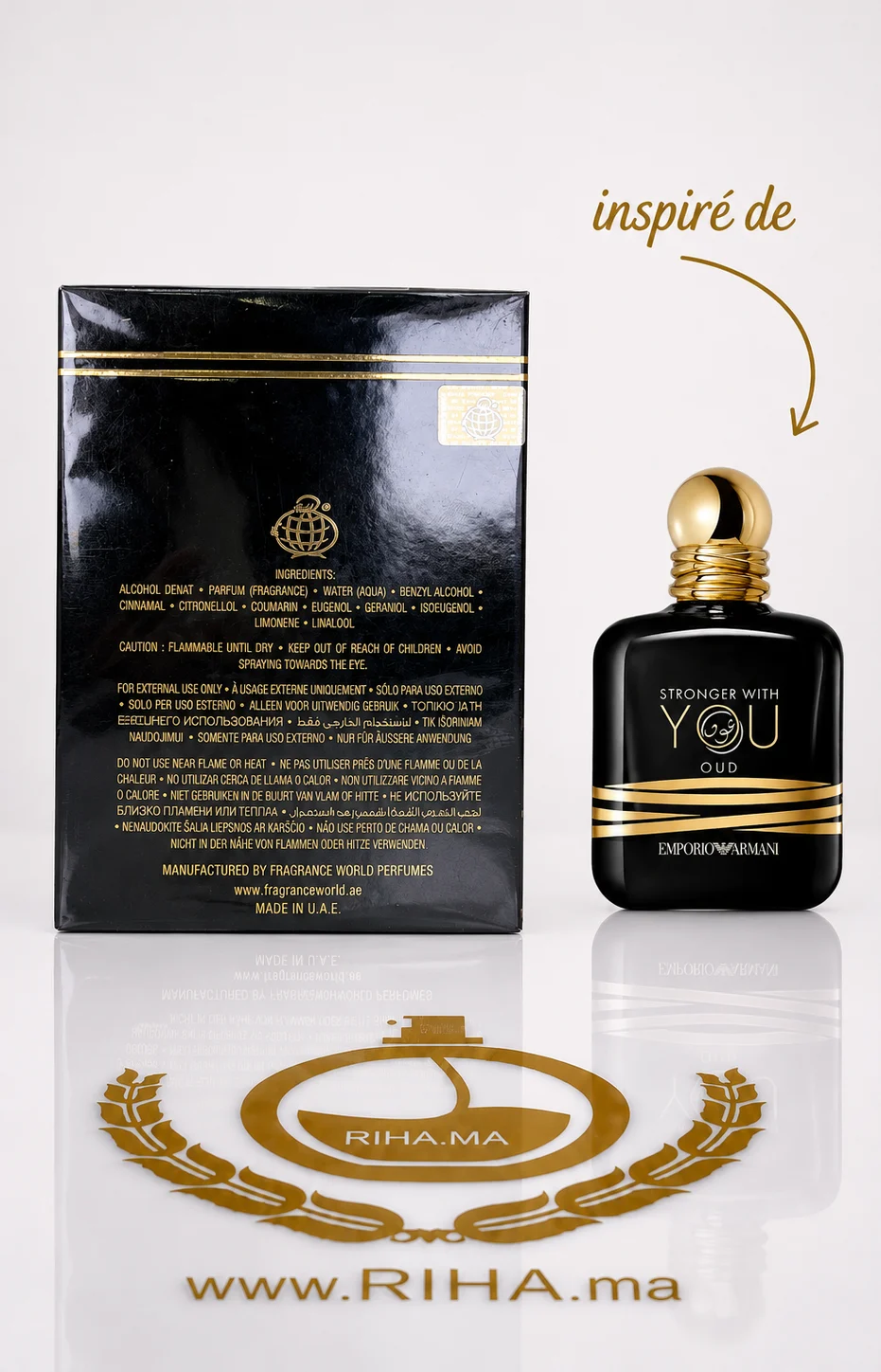 Proud of You Oud Eau De Parfum Pour Homme 100ml — photo 2 Flacon de parfum proud of you oud sur fond sombre élégant — vue 2