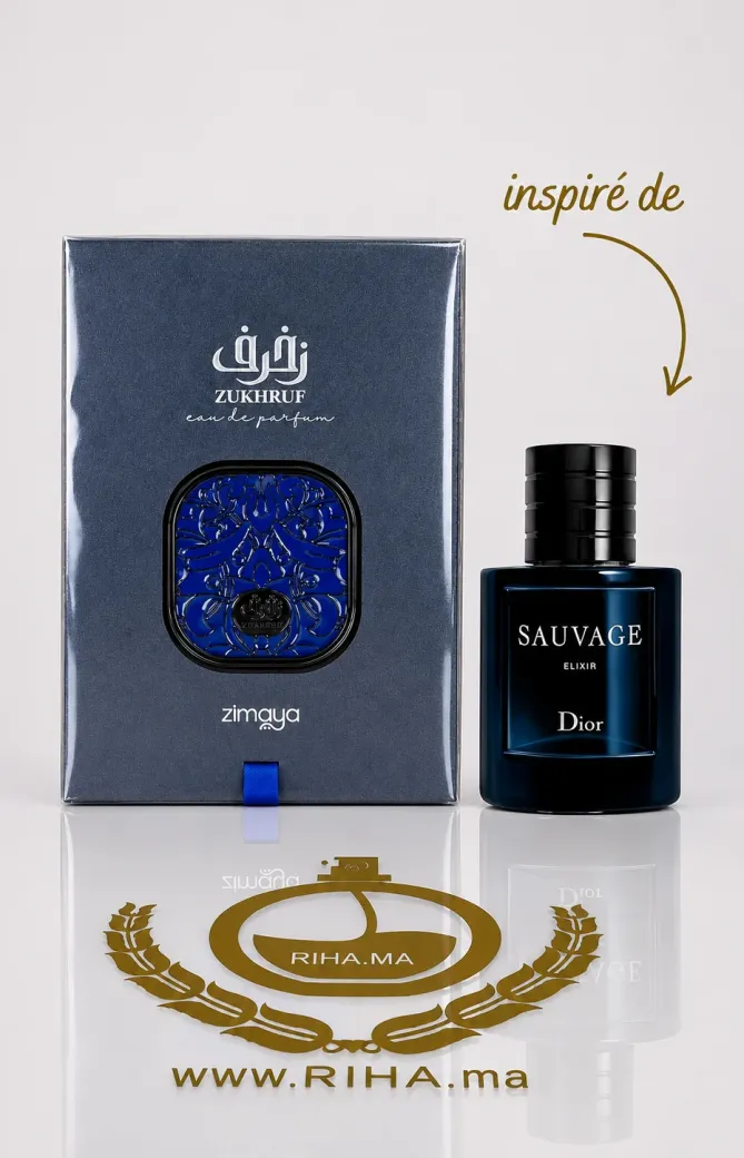Flacon de parfum zukhruf black zimaya noir élégant