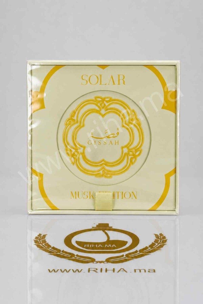 Flacon de parfum Gissah Solar قصة avec reflets dorés