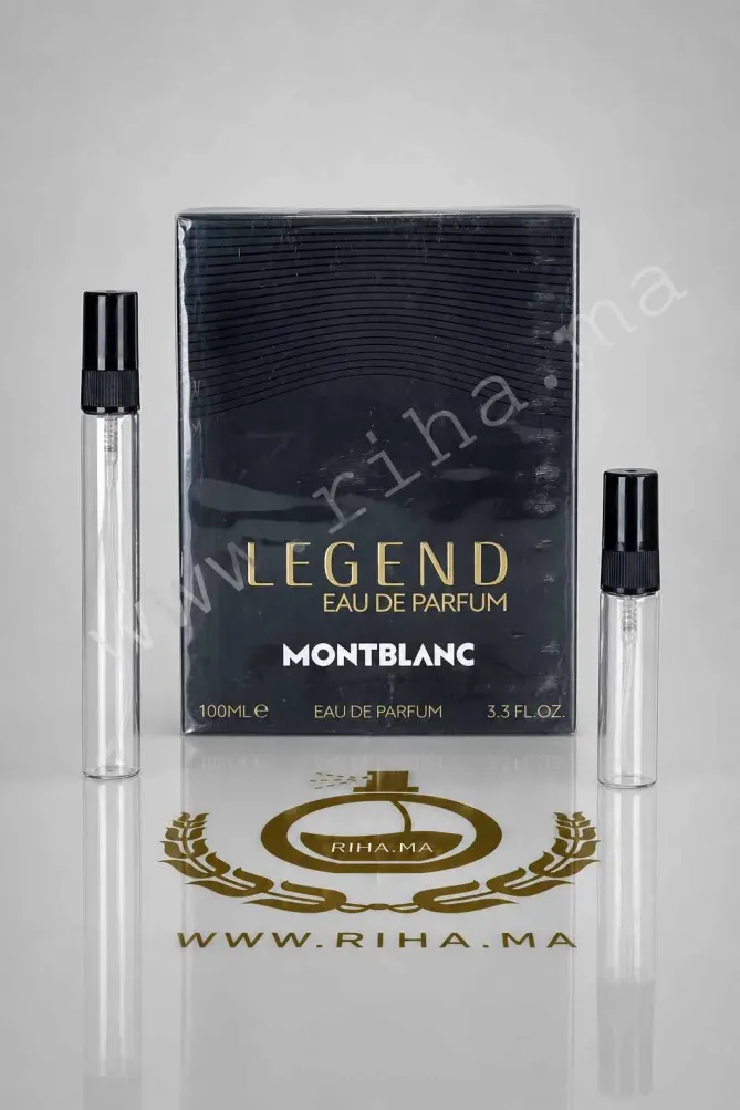Decantage Legend Eau de Parfum Montblanc Pour Homme decantage legend — Flacon décantage Legend Montblanc sur fond noir élégant