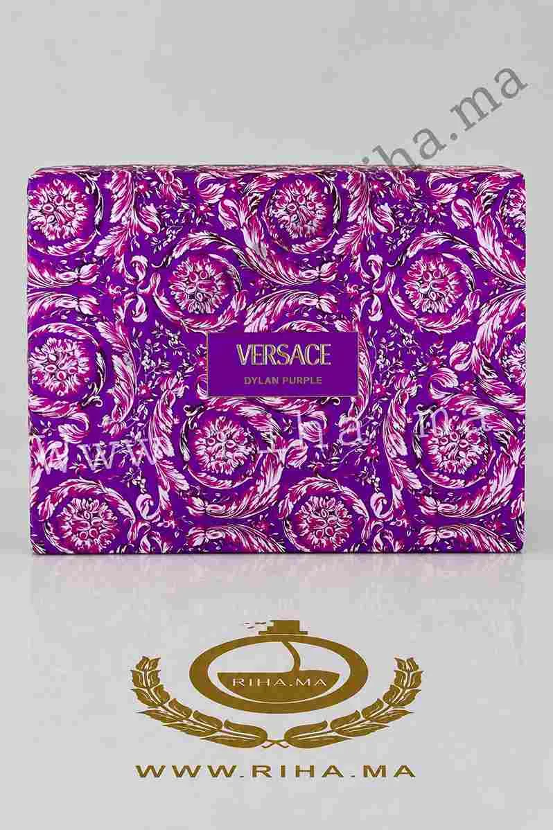 Coffret Versace Pour Femme Dylan Purple Versace Eau de Parfum Pour Femme 50 ML Authentic — photo 2 Coffret Versace Dylan Purple posé sur un fond violet élégant — vue 2
