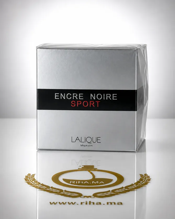 Encre Noire Sport Lalique Eau de toilette 100ml Flacon de Encre Noire Sport Lalique eau de toilette sur fond sombre