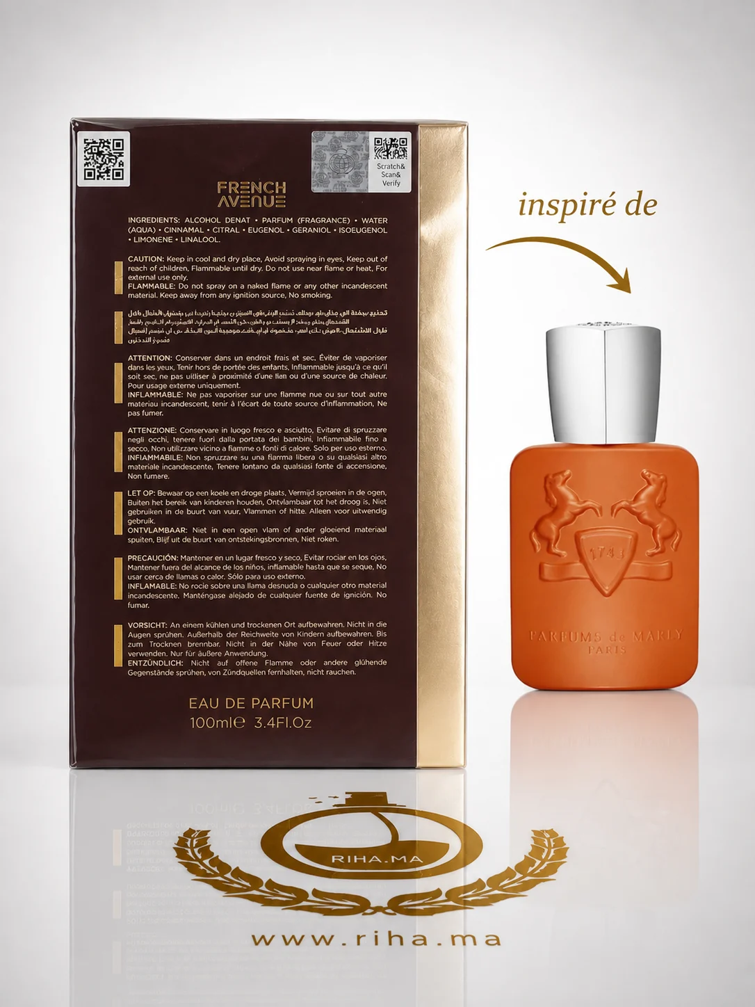 Liquid Brun French Avenue Eau de Parfum Pour Homme 100 ML Authentic — photo 2 Flacon de parfum liquid brun french avenue sur fond sombre — vue 2
