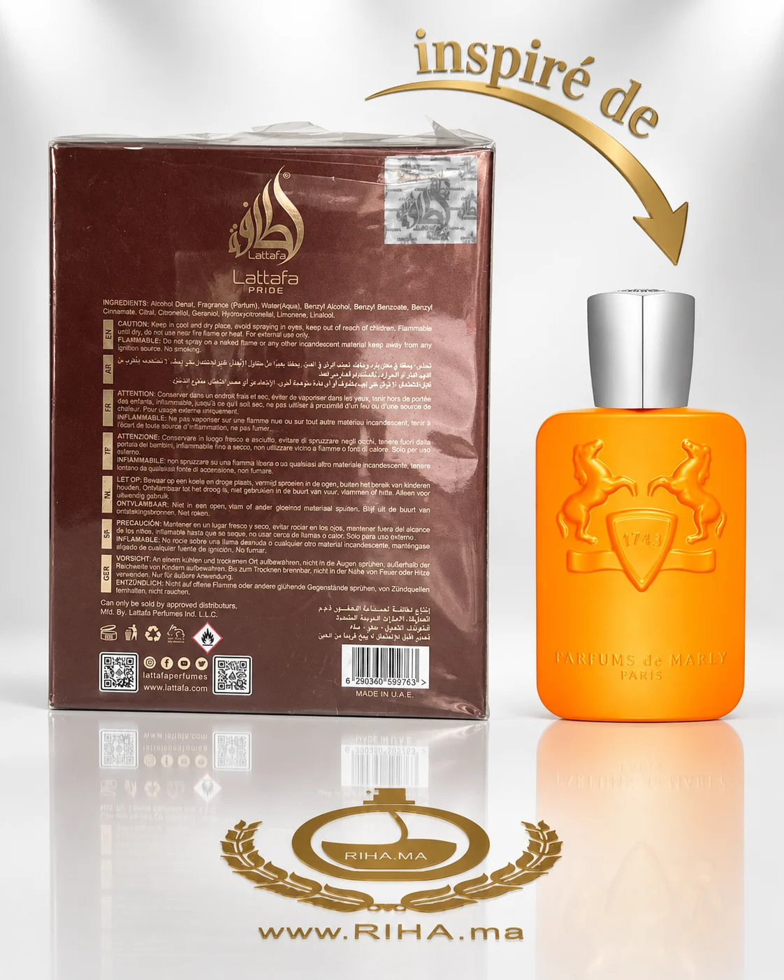 Art Of Wood Lattafa Eau De Parfum 100ml — photo 2 Flacon Art of Wood Lattafa Eau de Parfum 100ml sur fond boisé — vue 2