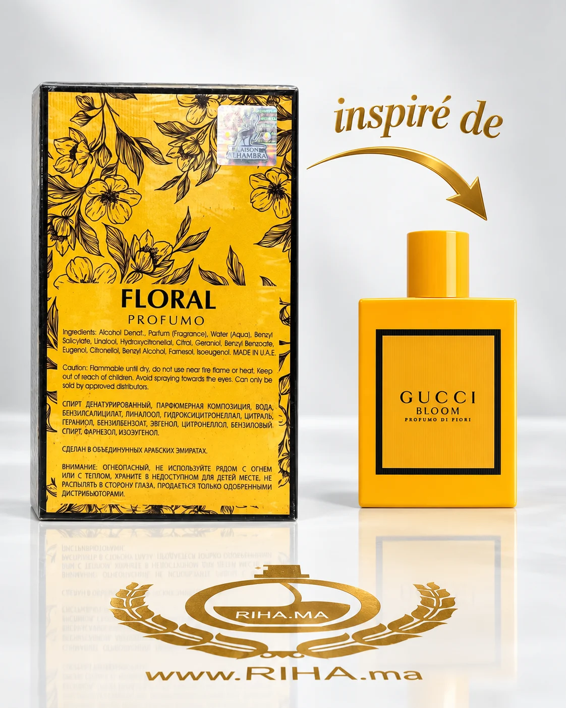 Floral Profumo Eau De Parfum Pour Femme 100ml — photo 2 Flacon de parfum floral profumo pour femme sur fond clair — vue 2