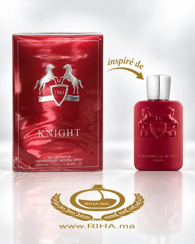 Knight 1983 Eau De Parfum Pour Homme 100ml Flacon du parfum Knight 1983 pour homme sur fond sombre
