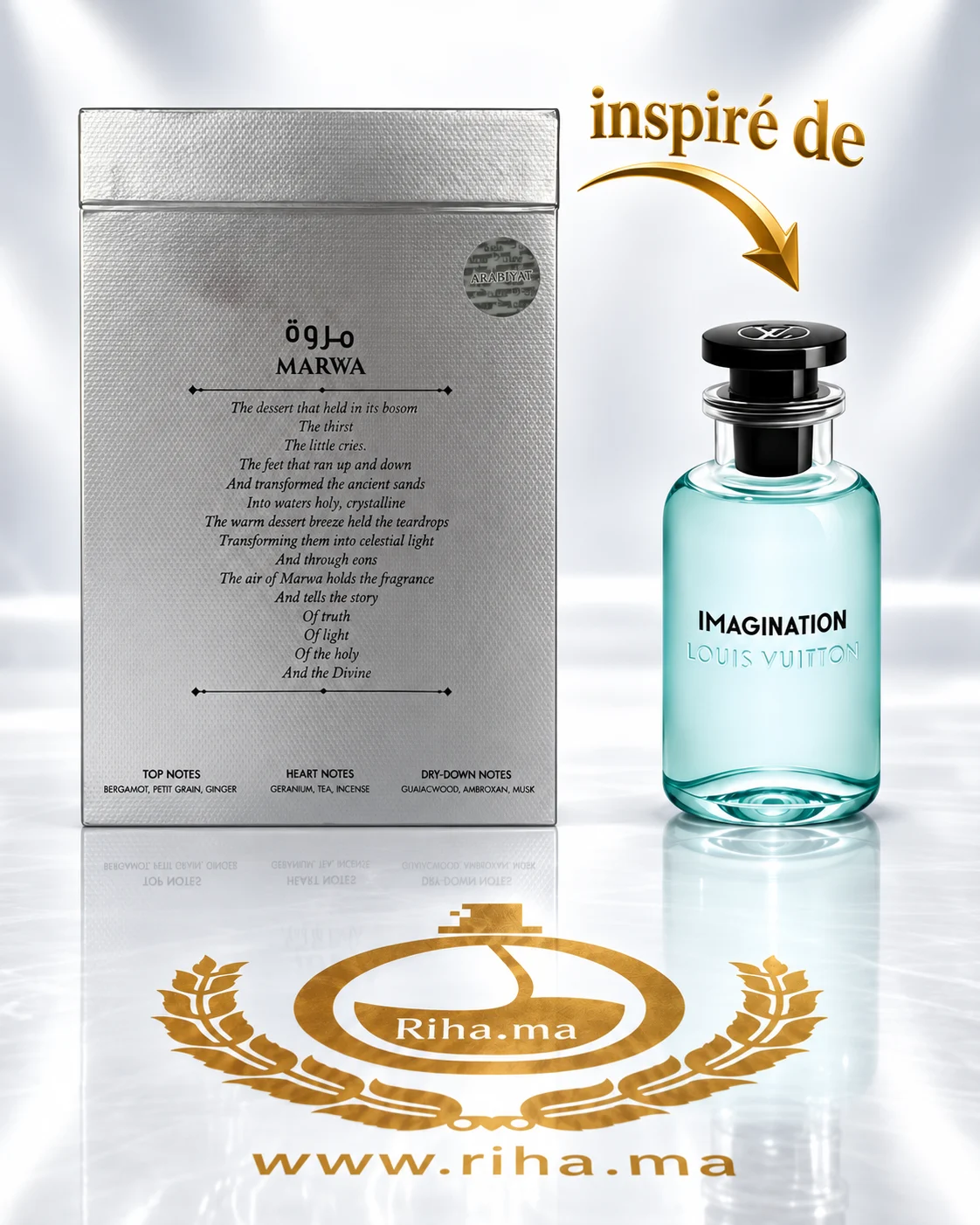 Marwa Arabiyat Prestige Eau De Parfum Pour Homme 100ml — photo 2 Marwa Arabiyat Prestige Eau De Parfum Pour Homme 100ml — parfum de luxe au Maroc — vue 2