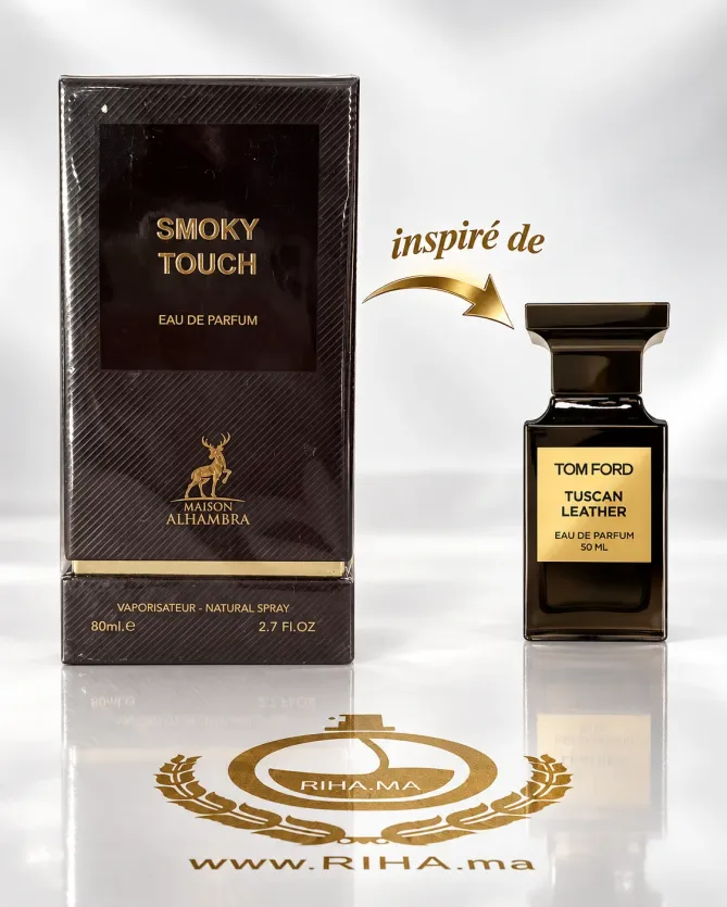 Smoky Touch Eau De Parfum 80ml Flacon de parfum Smoky Touch 80 ml sur fond sombre