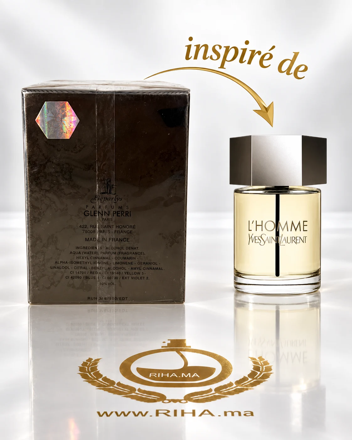 Unpredictable Pour Homme Eau De Toilette 100ml — photo 2 Flacon Unpredictable Pour Homme eau de toilette 100 ml sur fond clair — vue 2