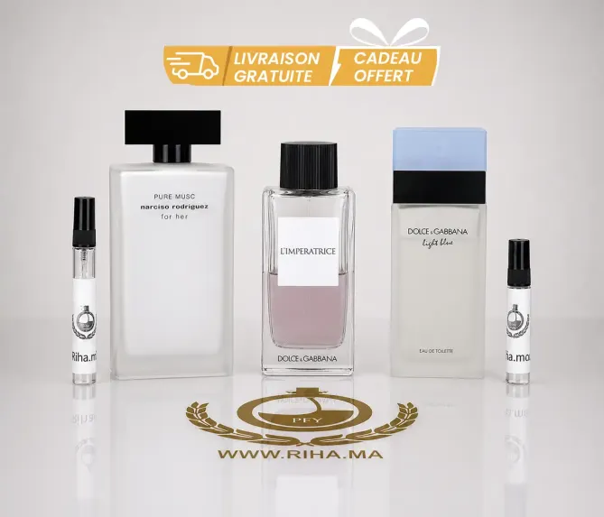 pack-decantage-femme-narciso-dolce Pack Décantage Femme Maroc 5ml 10ml – Narciso Rodriguez Pure Musc Light Blue Dolce Gabbana L’Imperatrice parfums originaux