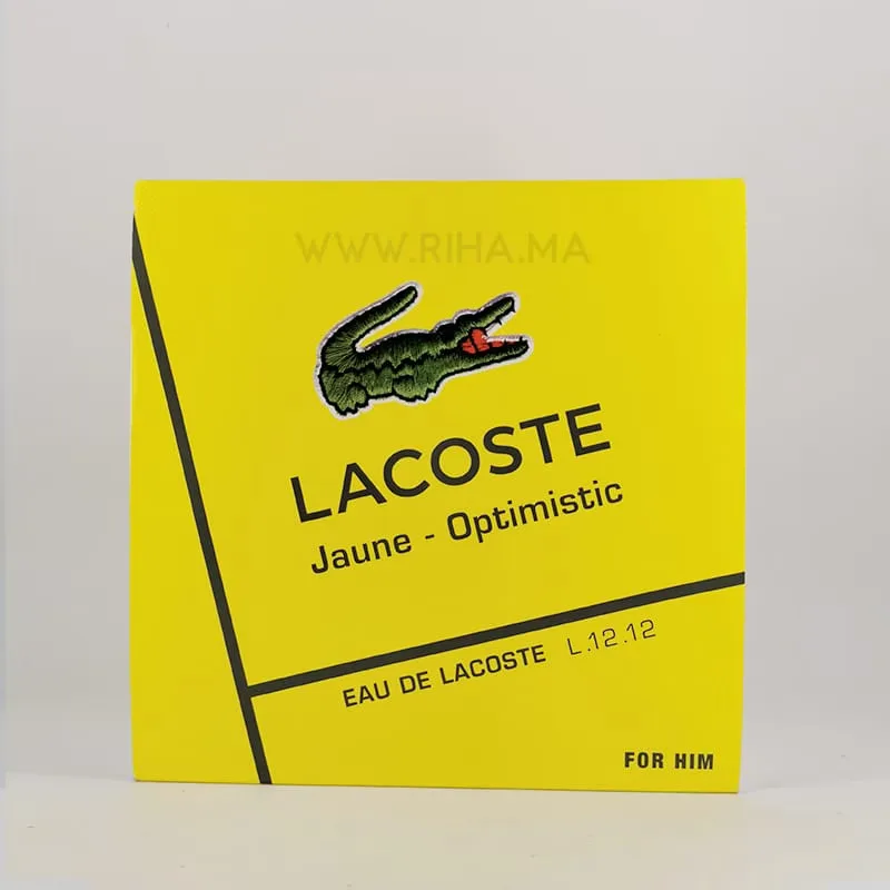 LACOSTE---JAUNE---OPTIMISTIC-MAROC EAU DE LACOSTE L.12 12 JAUNE – LACOSTE Lacoste - parfum Maroc
