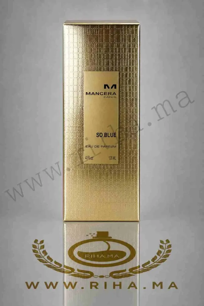 So Blue Mancera Eau De Parfum 120ML Flacon de parfum So Blue Mancera sur fond bleu clair