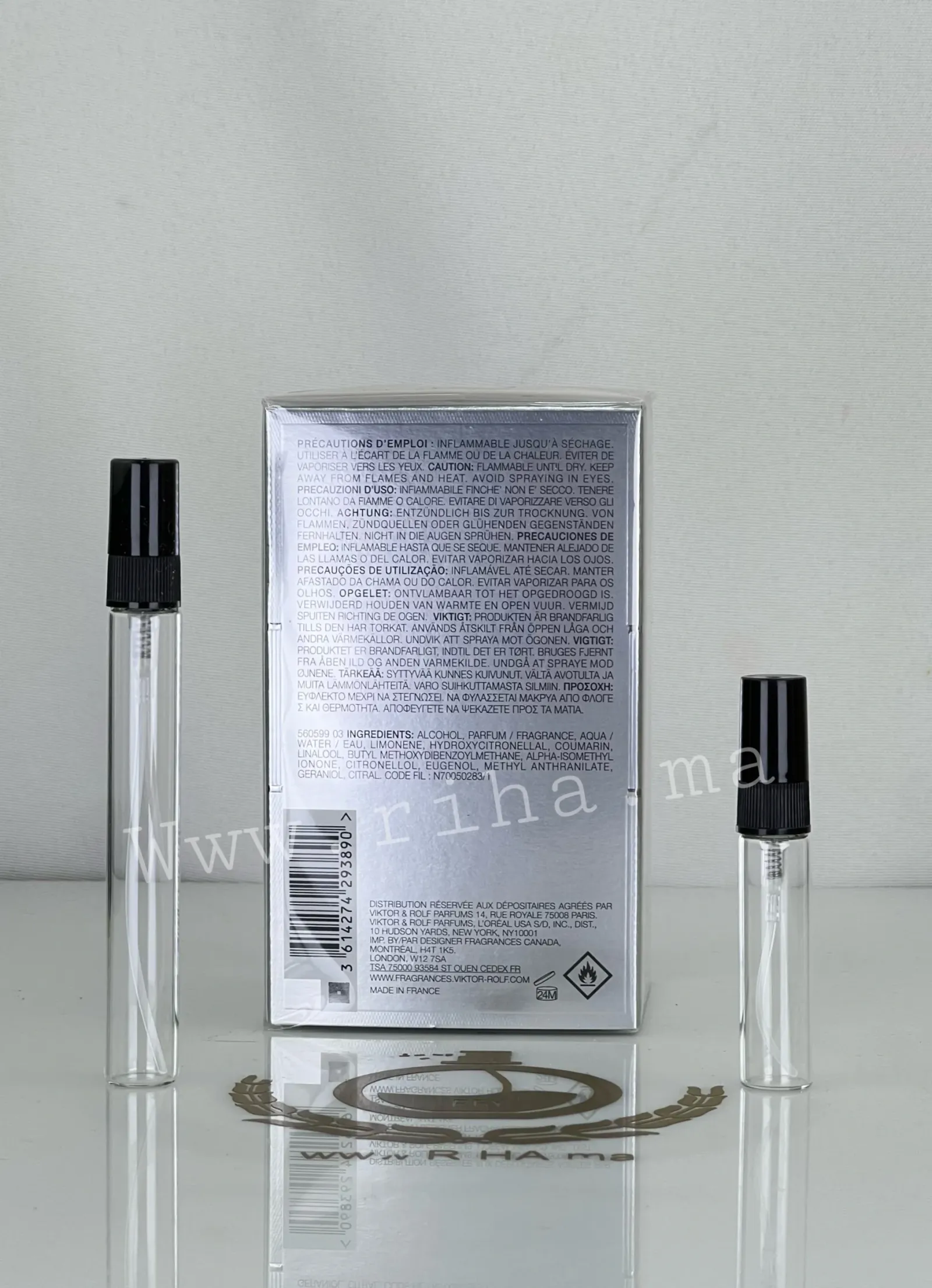 Decantage Spicebomb Metallic Musk Viktor&Rolf Pour Homme — photo 2 decantage spicebomb metallic musk — Flacon décantage Spicebomb Metallic Musk Viktor&Rolf pour homme — vue 2