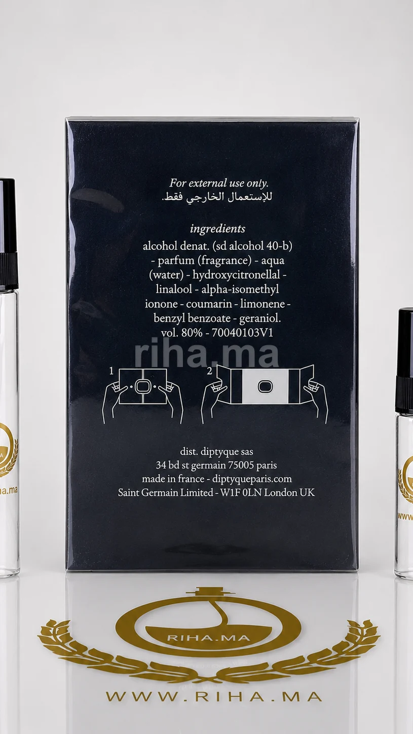 Decantage Eau de Capitale Diptyque Eau de Parfum Pour Femme Authentic — photo 2 Flacon de décantage eau capitale diptyque posé sur fond blanc — vue 2