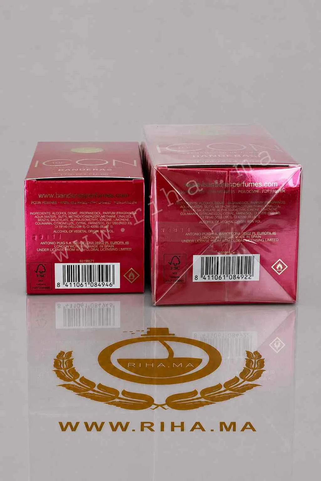 The Icon Splendid - Antonio Banderas Eau De Parfum Pour Femme 50ml ,100ml — photo 3 Flacon de The Icon Splendid Antonio Banderas parfum femme sur fond blanc — vue 3
