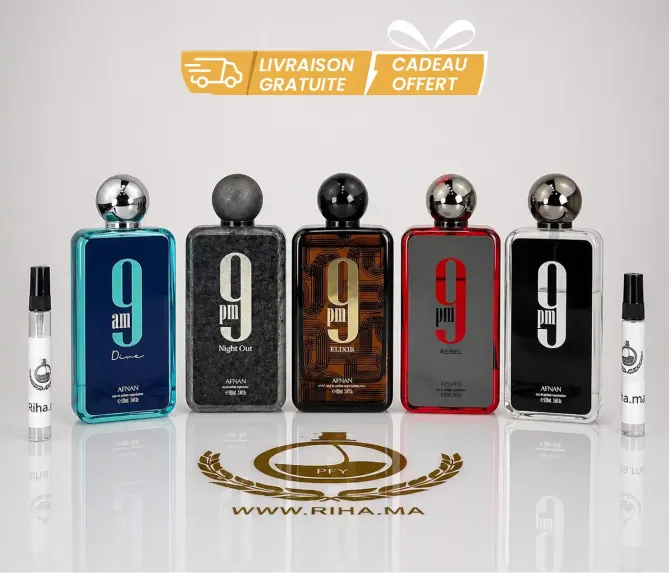 Pack Décantage Afnan 9PM Maroc | 5ml 10ml Prix Maroc Pack Decantage Afnan 9PM Maroc 5ml 10ml parfums homme et femme – 9PM Rebel Elixir Night Out Dive Rasasi alternatif parfum longue tenue