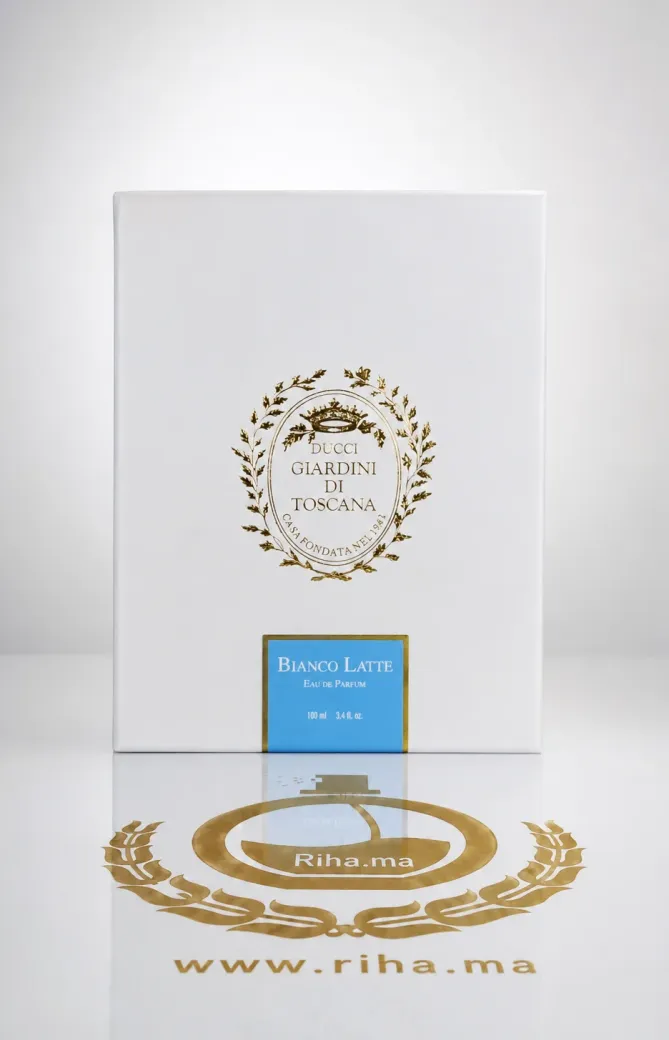 Flacon bianco latte giardini di toscana eau de parfum 100ml fond crème élégant
