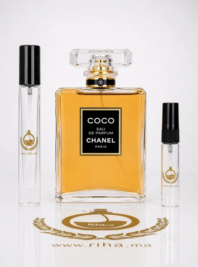 Decantage Coco Chanel Eau de Parfum Pour Femme Authentic Flacon décantage coco chanel eau de parfum femme fond doré