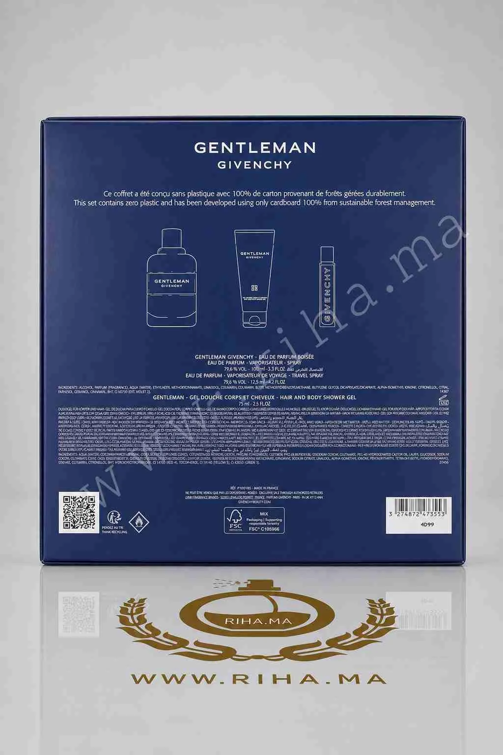 Coffret Gentleman Givenchy Eau de Parfum boisée — photo 3 Coffret Gentleman Givenchy Eau de Parfum Boisée sur fond sombre élégant — vue 3