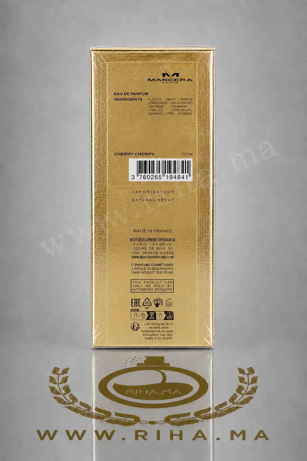 Cherry Cherry Mancera Eau de Parfum 120ml — photo 2 Flacon de parfum Cherry Cherry Mancera avec cerises noires — vue 2